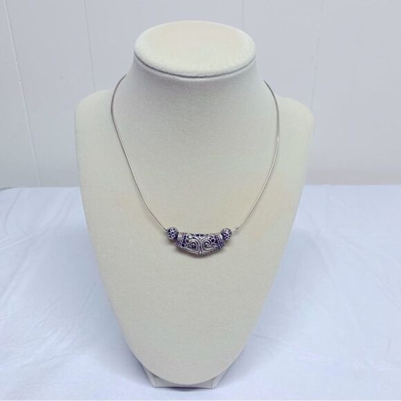 925 Sterling Silver Necklace Vintage Dainty Chain 15” Gorgeous - Picture 2 of 6